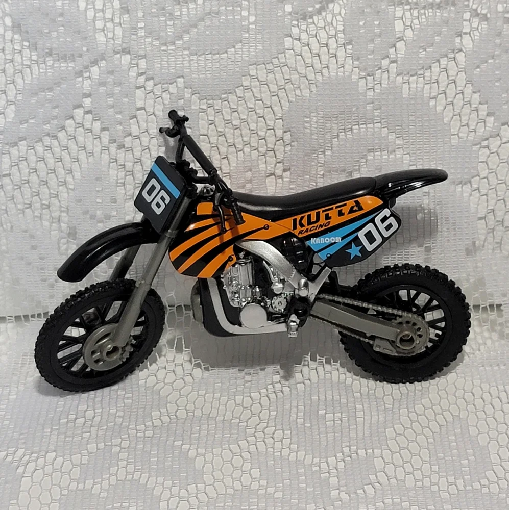 Kutta Racing Kids Toy Motorcycle Model  Black and Orange with Blue Star 3603KT01